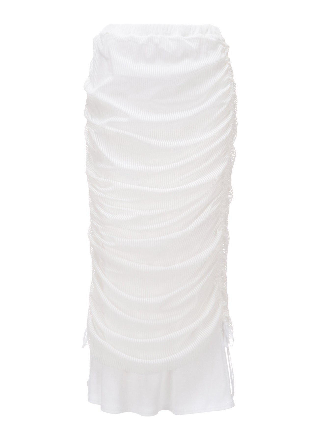STRIPE TULLE  GATHERED LAYERED SKIRT