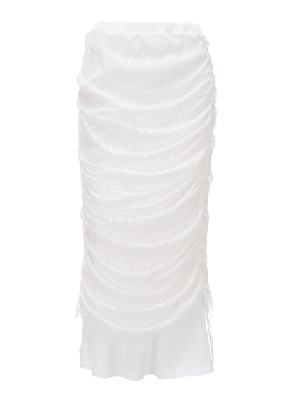 STRIPE TULLE  GATHERED LAYERED SKIRT