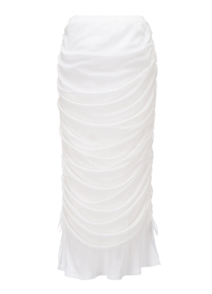 STRIPE TULLE  GATHERED LAYERED SKIRT