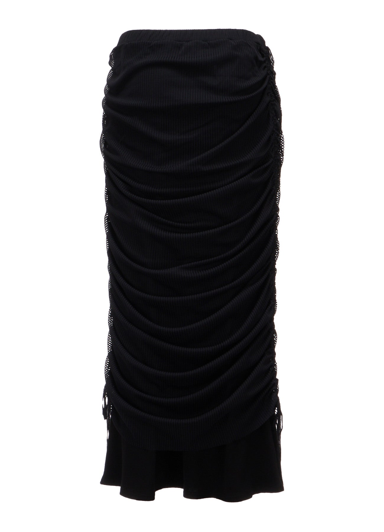 STRIPE TULLE  GATHERED LAYERED SKIRT