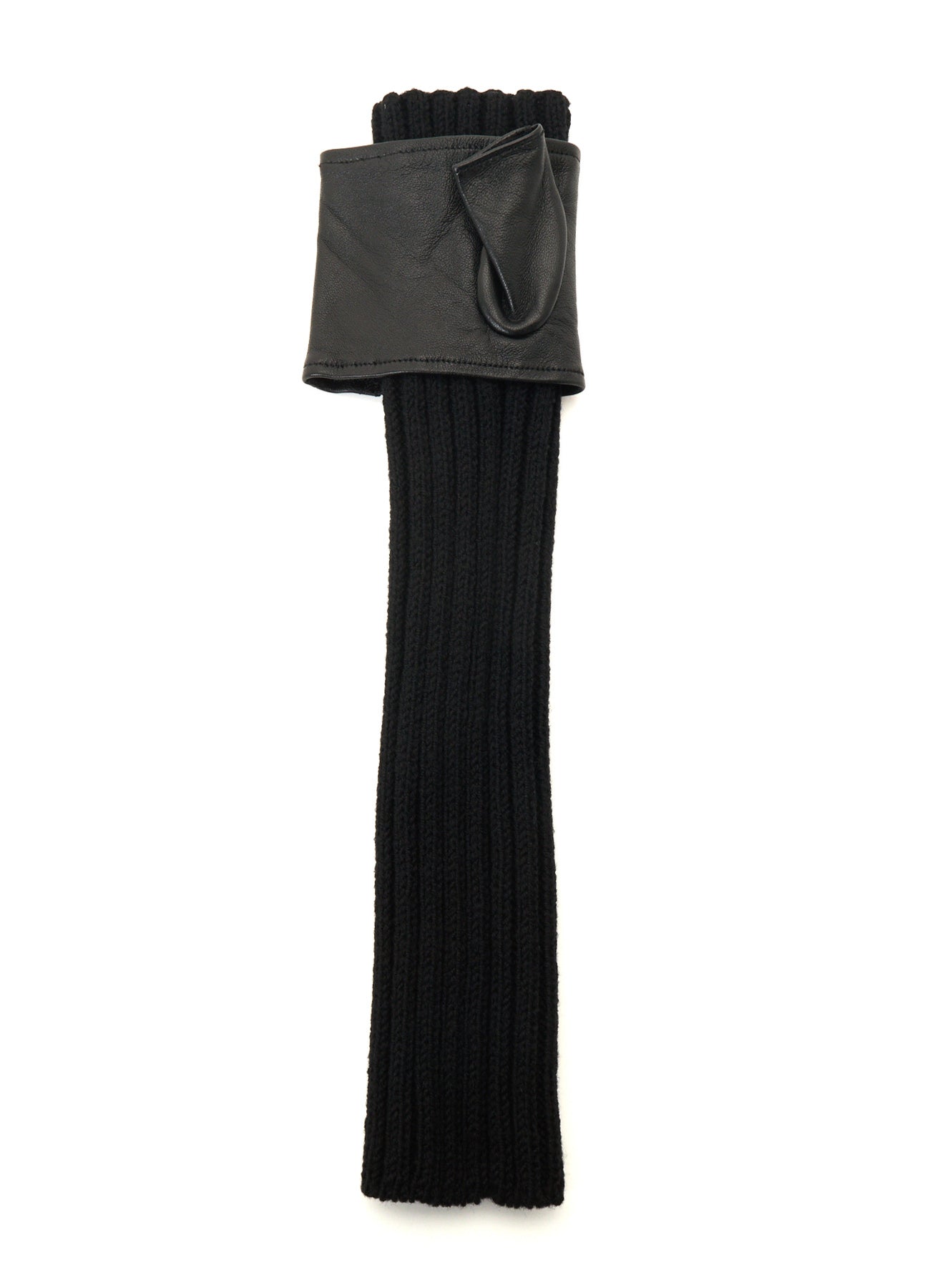LAMB LEATHER+WOOL RIB KNIT LONG RIBBED LEATHER GLOVES – THE SHOP