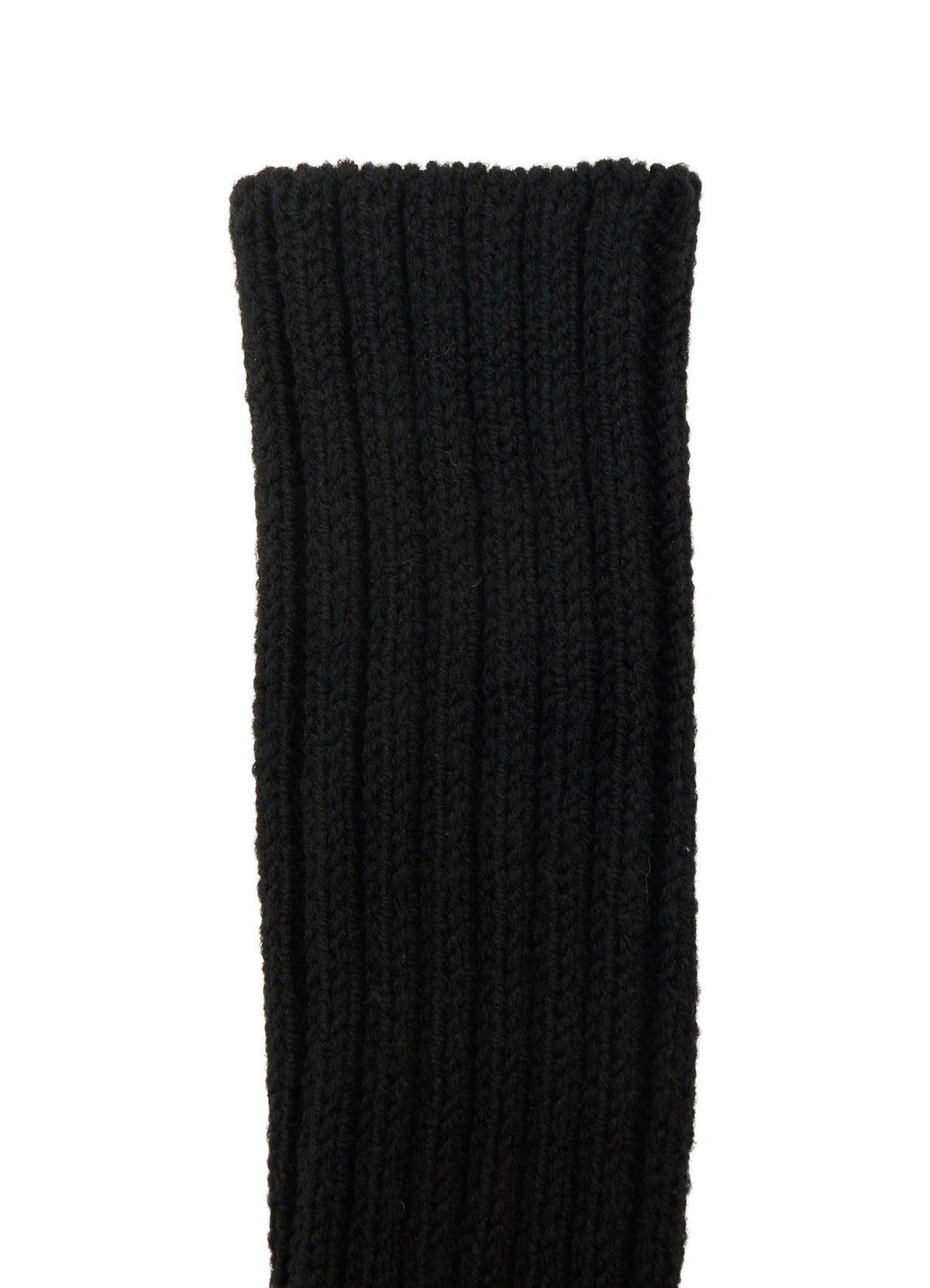 LAMB LEATHER+WOOL RIB KNIT  LONG RIBBED LEATHER GLOVES