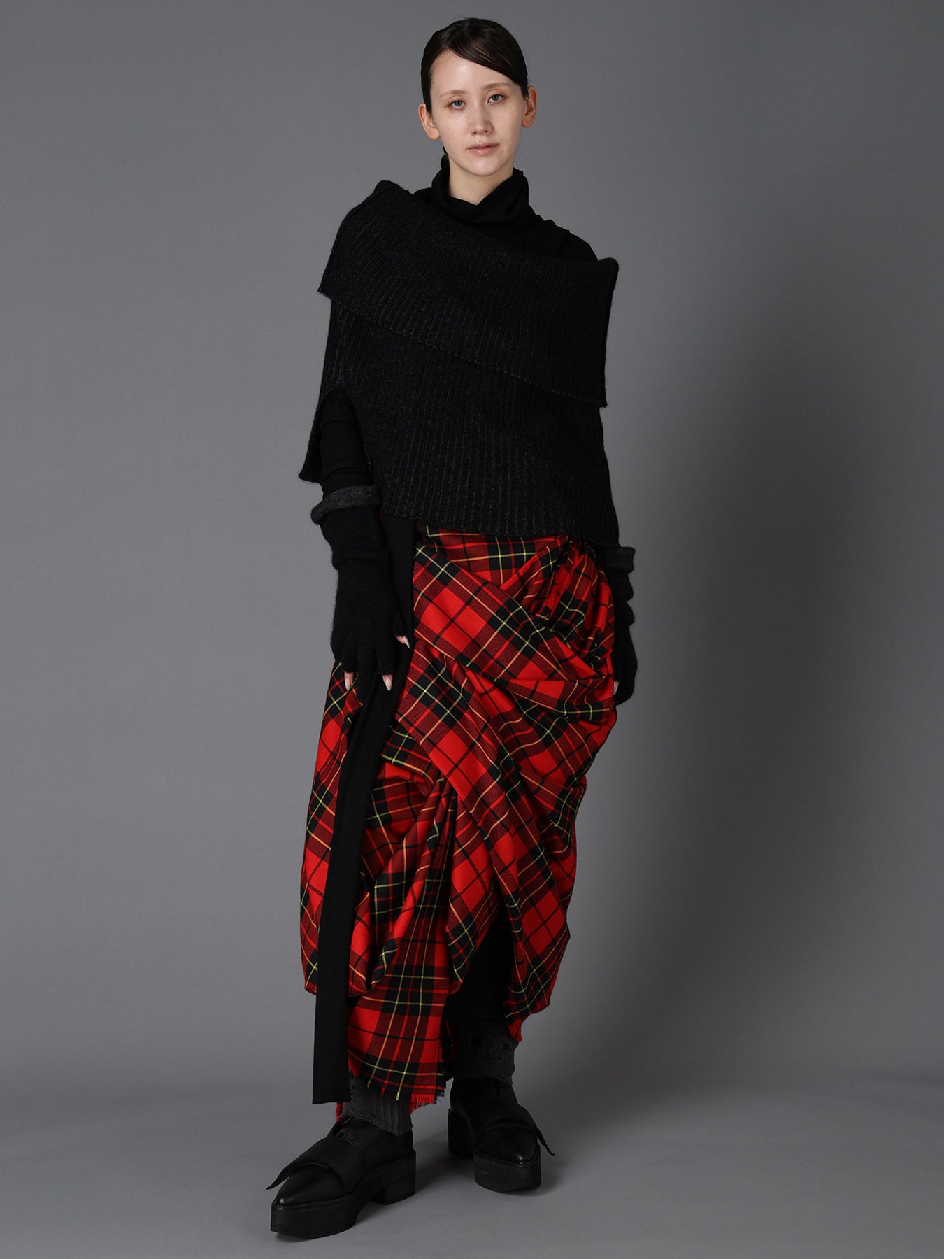 W/P SOFT KNIT FLARED MIDDLE FINGERLESS GLOVES