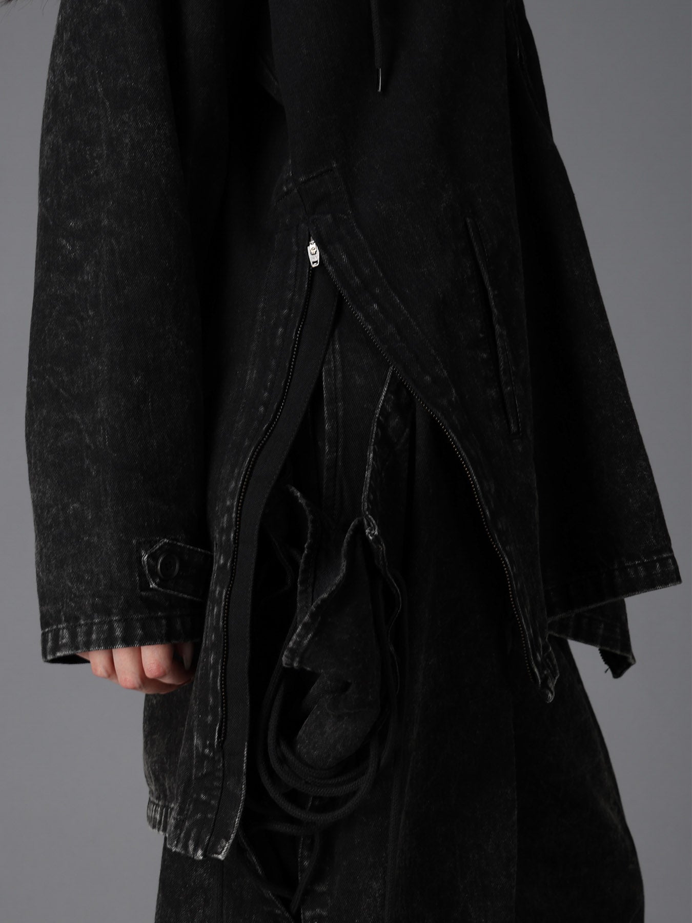 CHEMICAL BLEACHED DENIM LACE UP BLOUSON – THE SHOP YOHJI YAMAMOTO