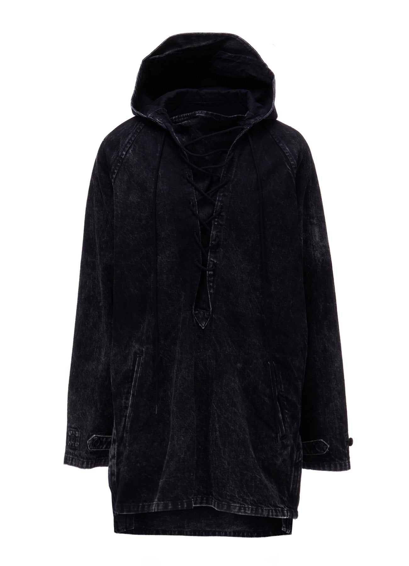 CHEMICAL BLEACHED DENIM LACE UP BLOUSON – THE SHOP YOHJI YAMAMOTO