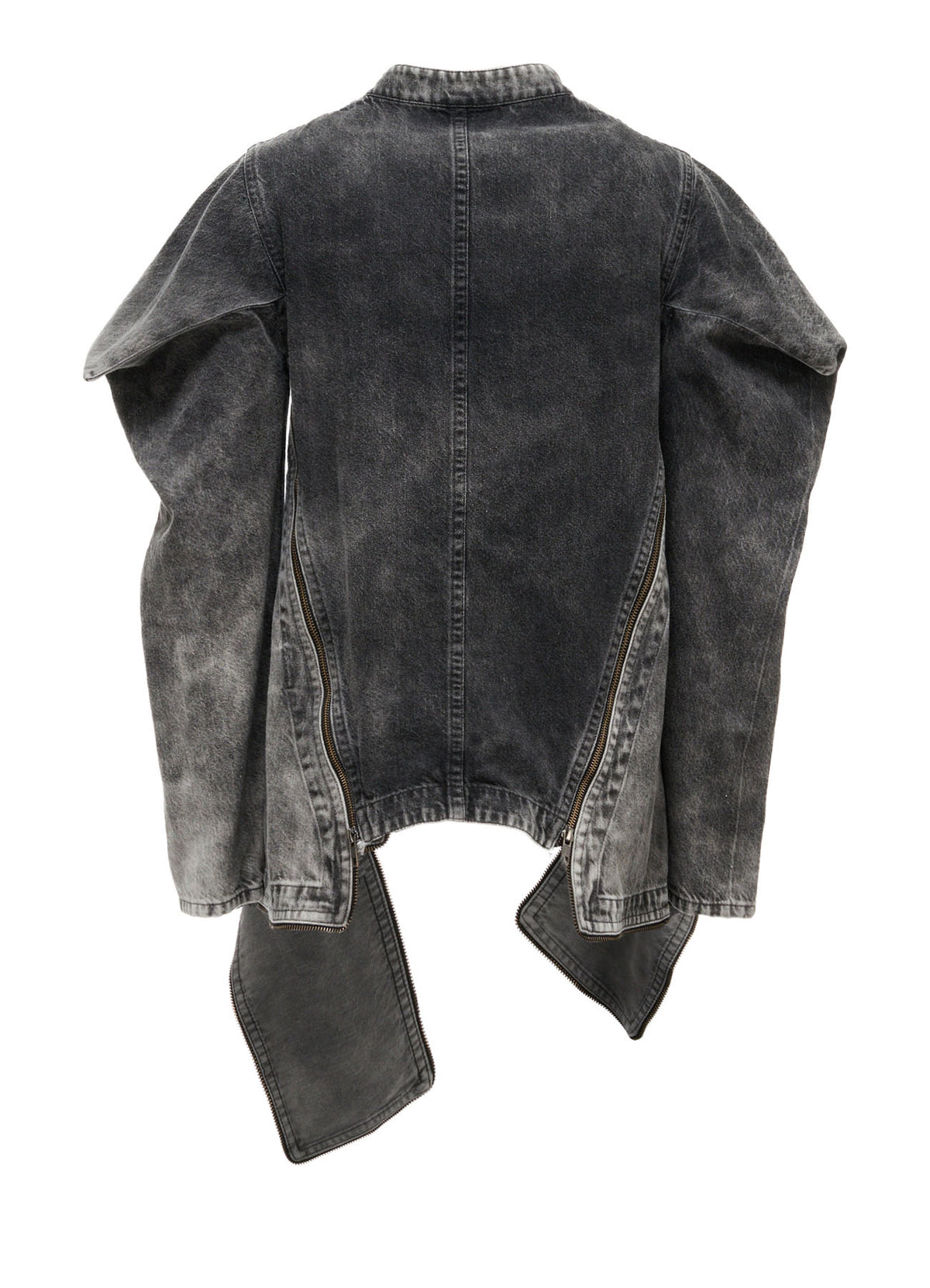 MIST BLEACHED DENIM STAND COLLAR BLOUSON