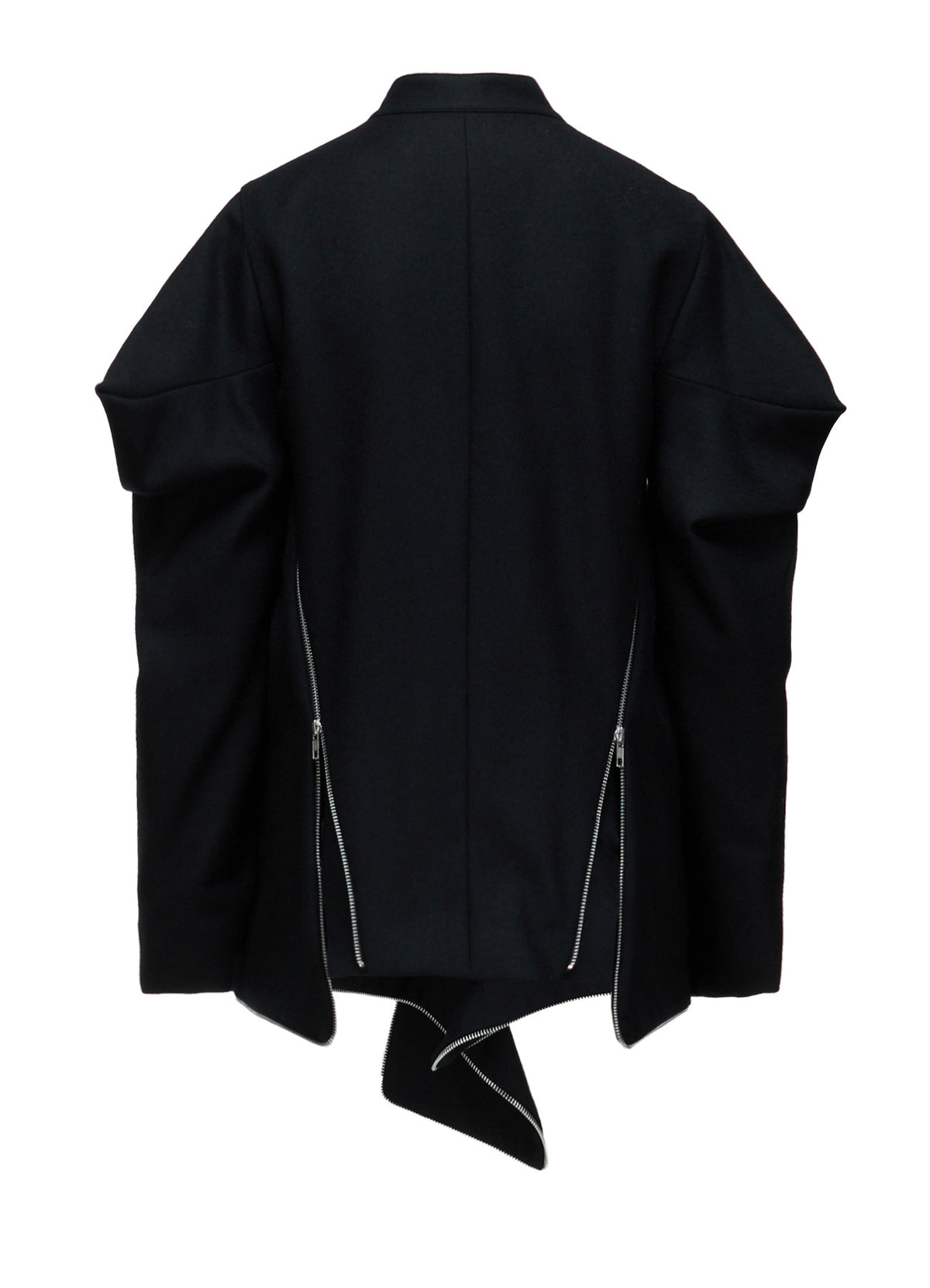 W/ SERGE  STAND COLLAR BLOUSON