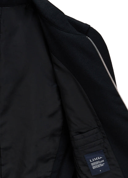 W/ SERGE  STAND COLLAR BLOUSON