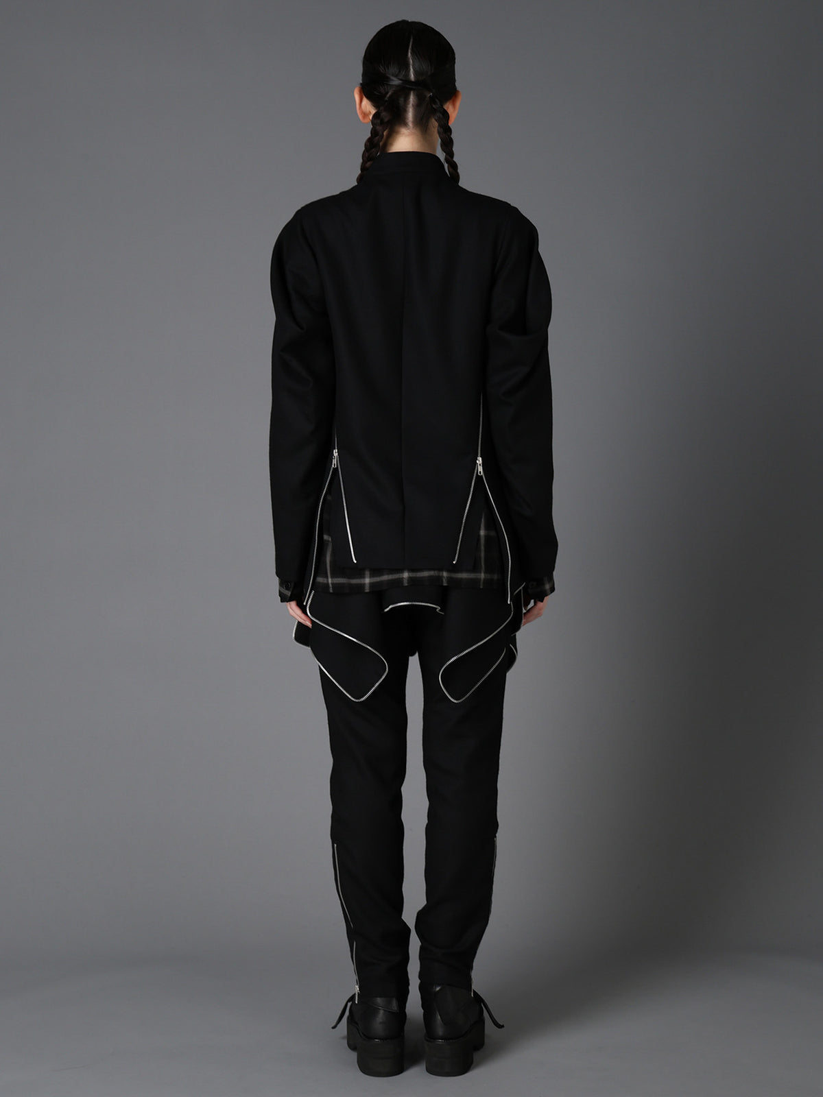 W/ SERGE  STAND COLLAR BLOUSON