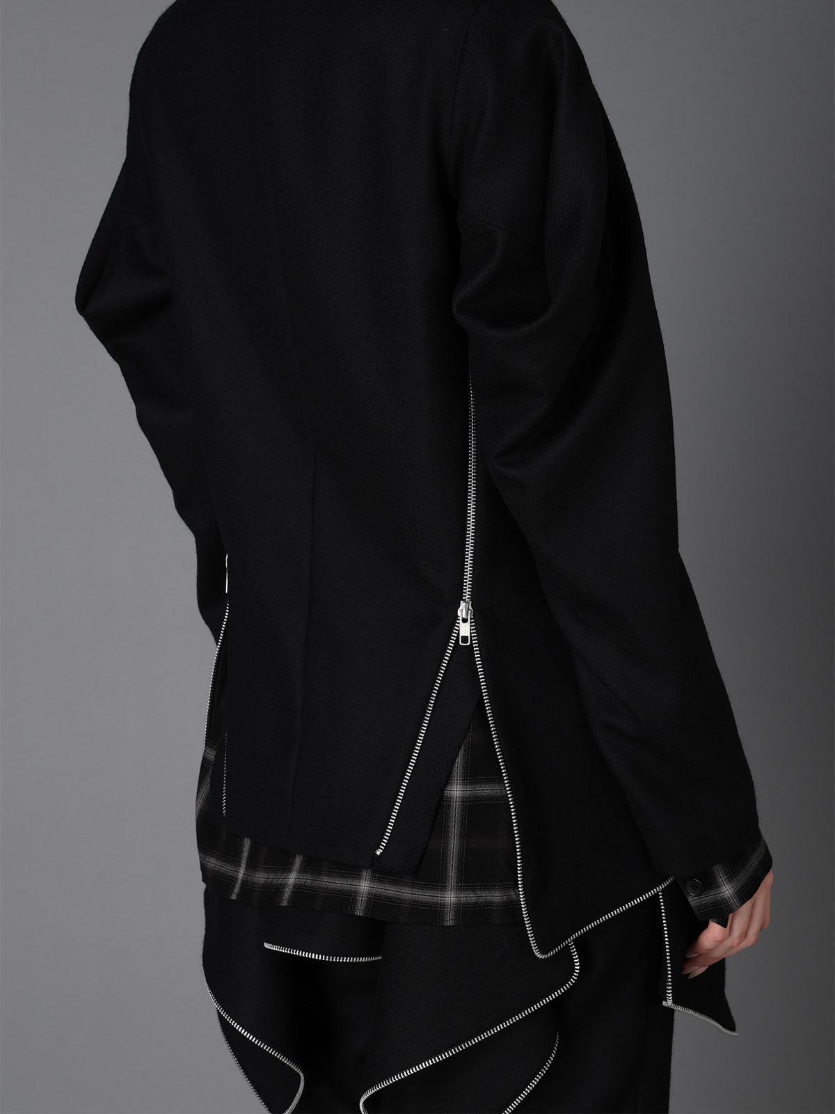 W/ SERGE  STAND COLLAR BLOUSON