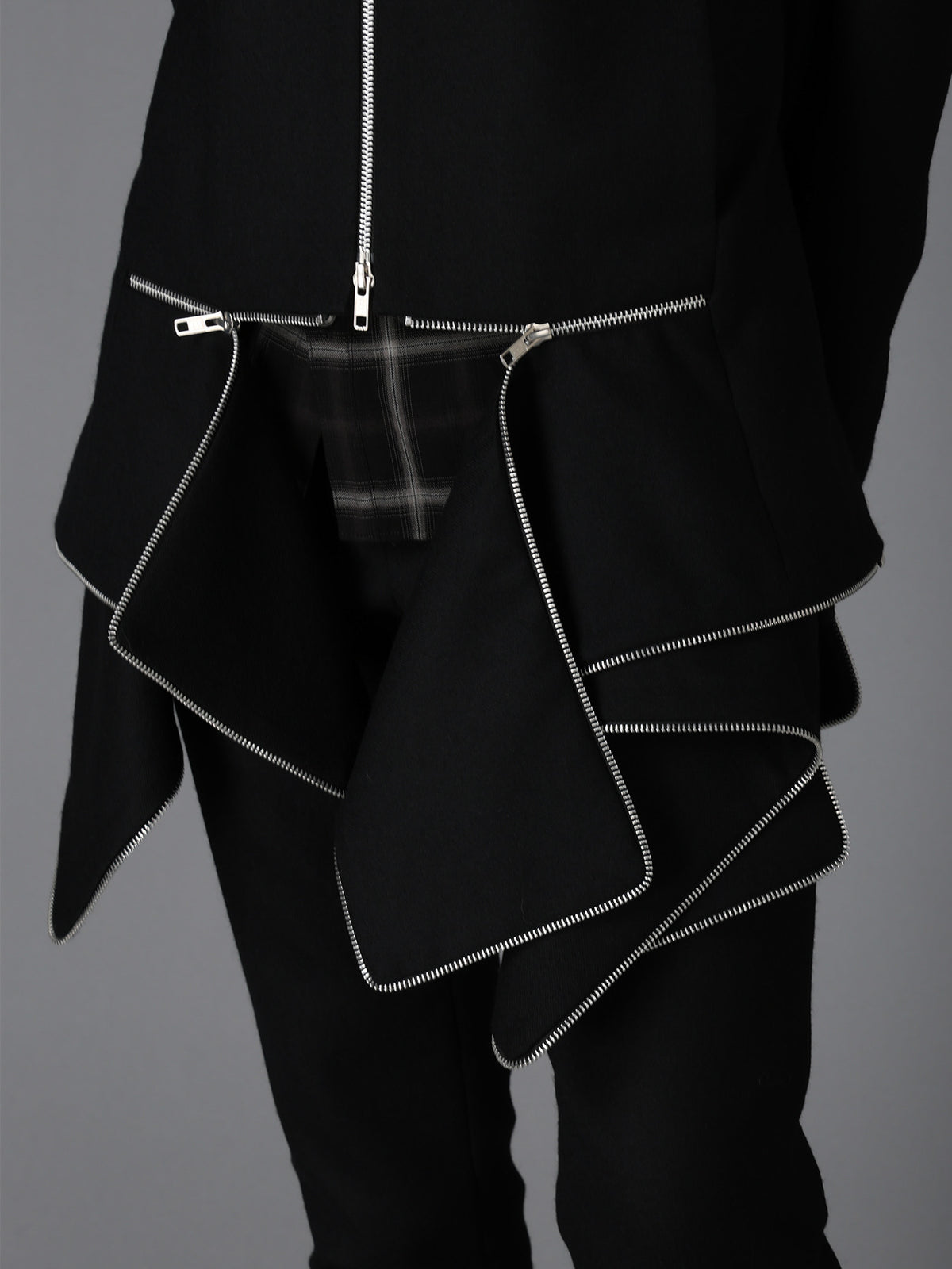 W/ SERGE  STAND COLLAR BLOUSON