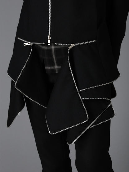 W/ SERGE  STAND COLLAR BLOUSON