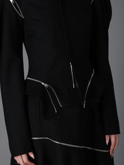 W/ SERGE  ZIP PANEL BLOUSON