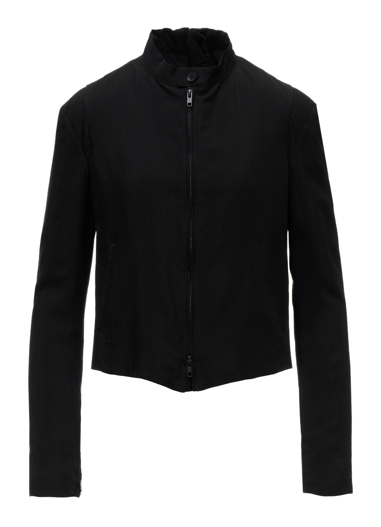 HIGH TWIST GABARDINE GUSSETED STAND COLLAR BLOUSON