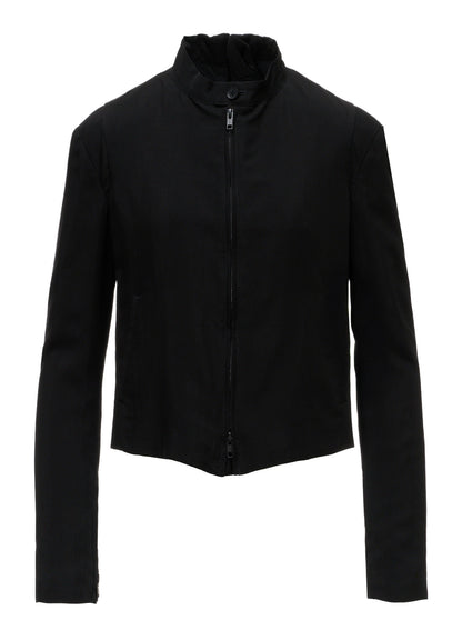 HIGH TWIST GABARDINE GUSSETED STAND COLLAR BLOUSON