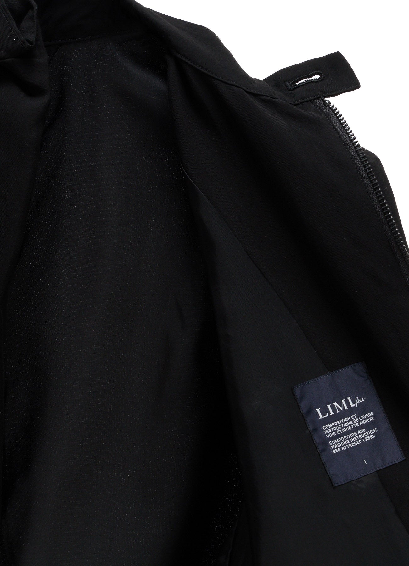 HIGH TWIST GABARDINE GUSSETED STAND COLLAR BLOUSON
