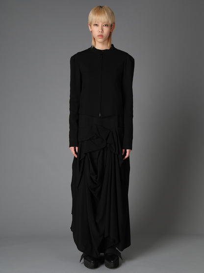 HIGH TWIST GABARDINE GUSSETED STAND COLLAR BLOUSON