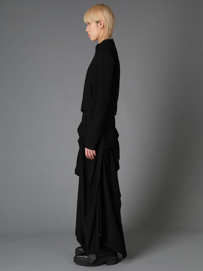 HIGH TWIST GABARDINE GUSSETED STAND COLLAR BLOUSON