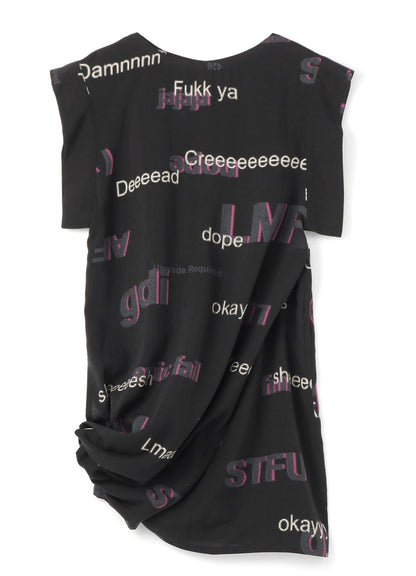 Net Slang Print B Cross Side Dress