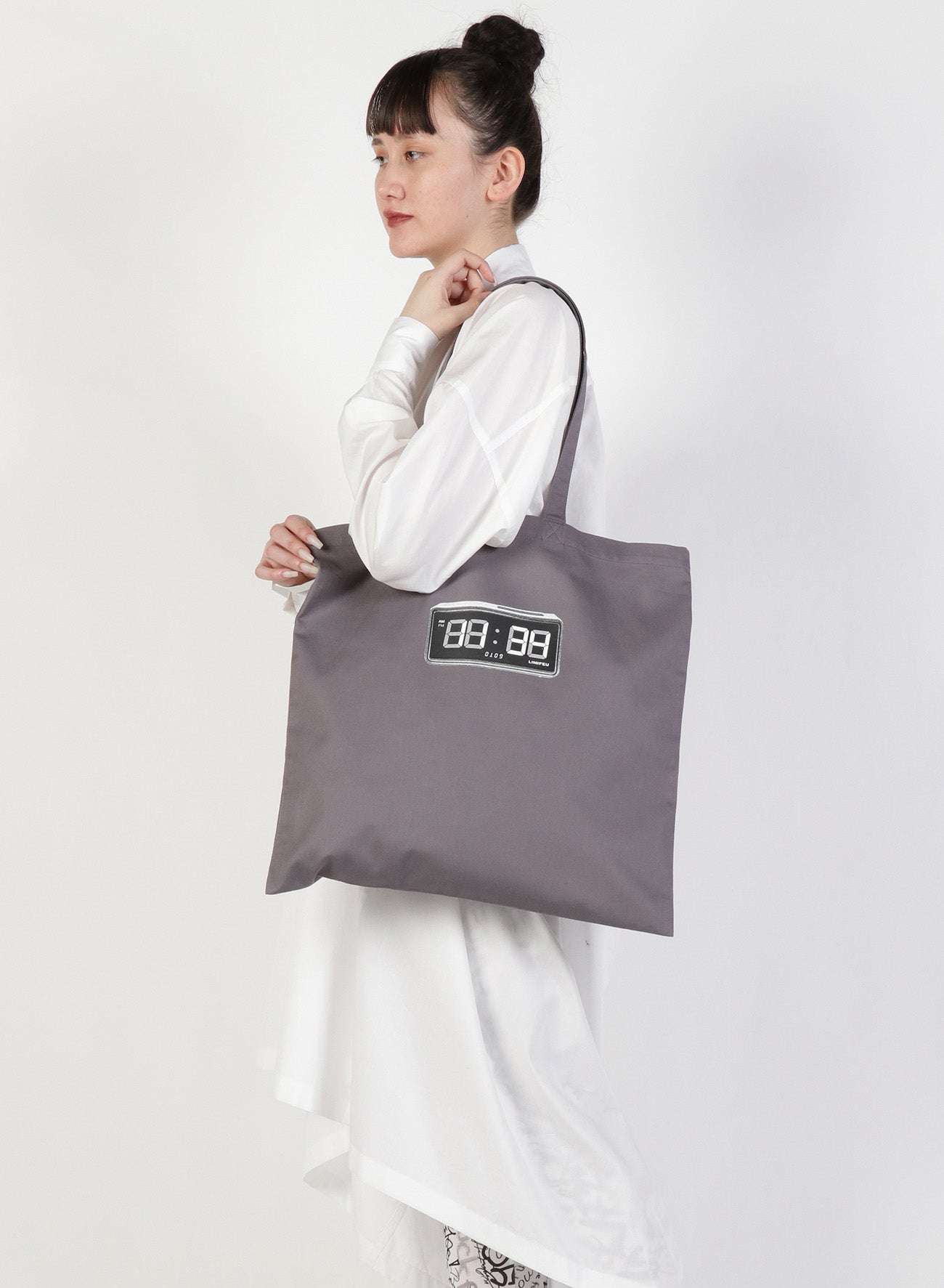 Clock Print Cotton Tote Bag