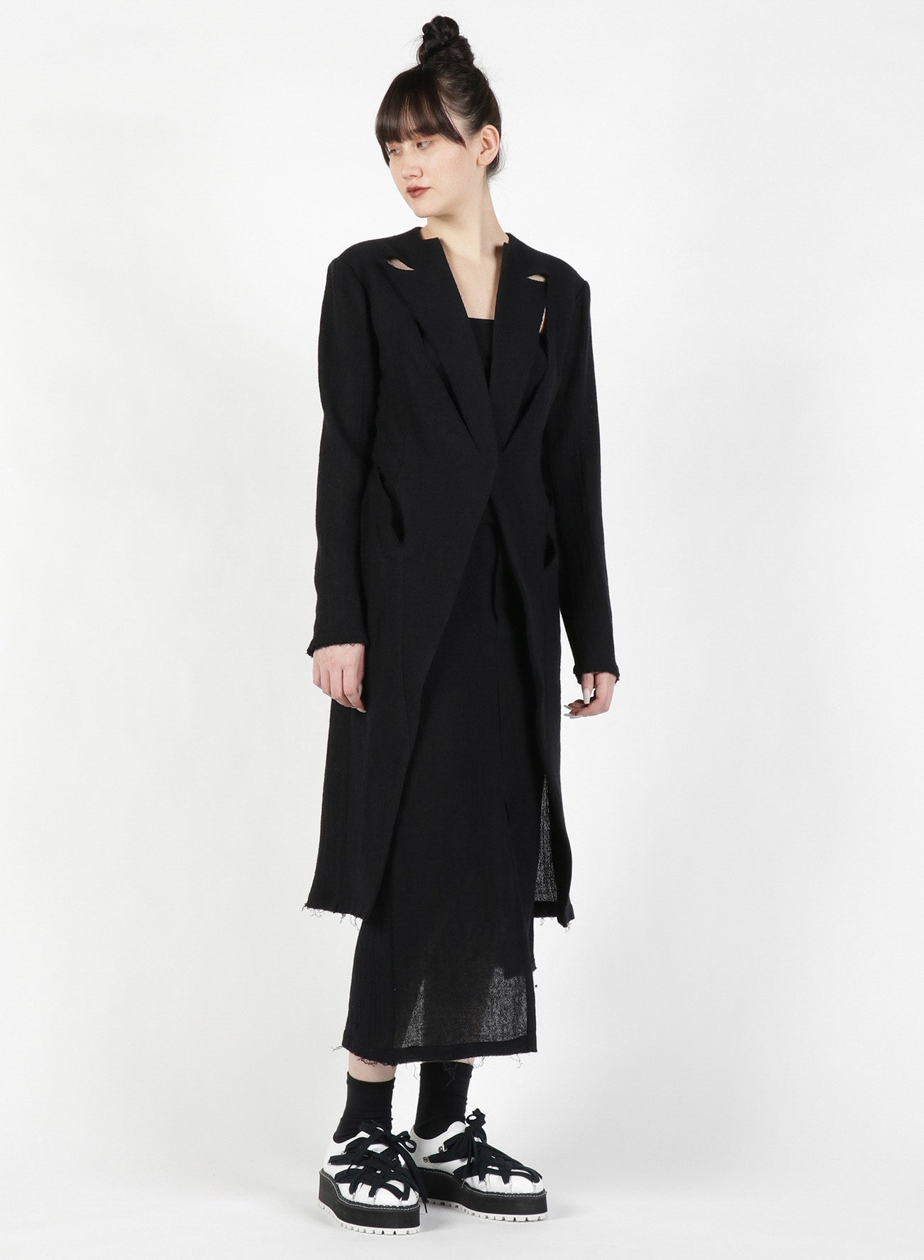 Wool Gauze Collar Cutting Jacket