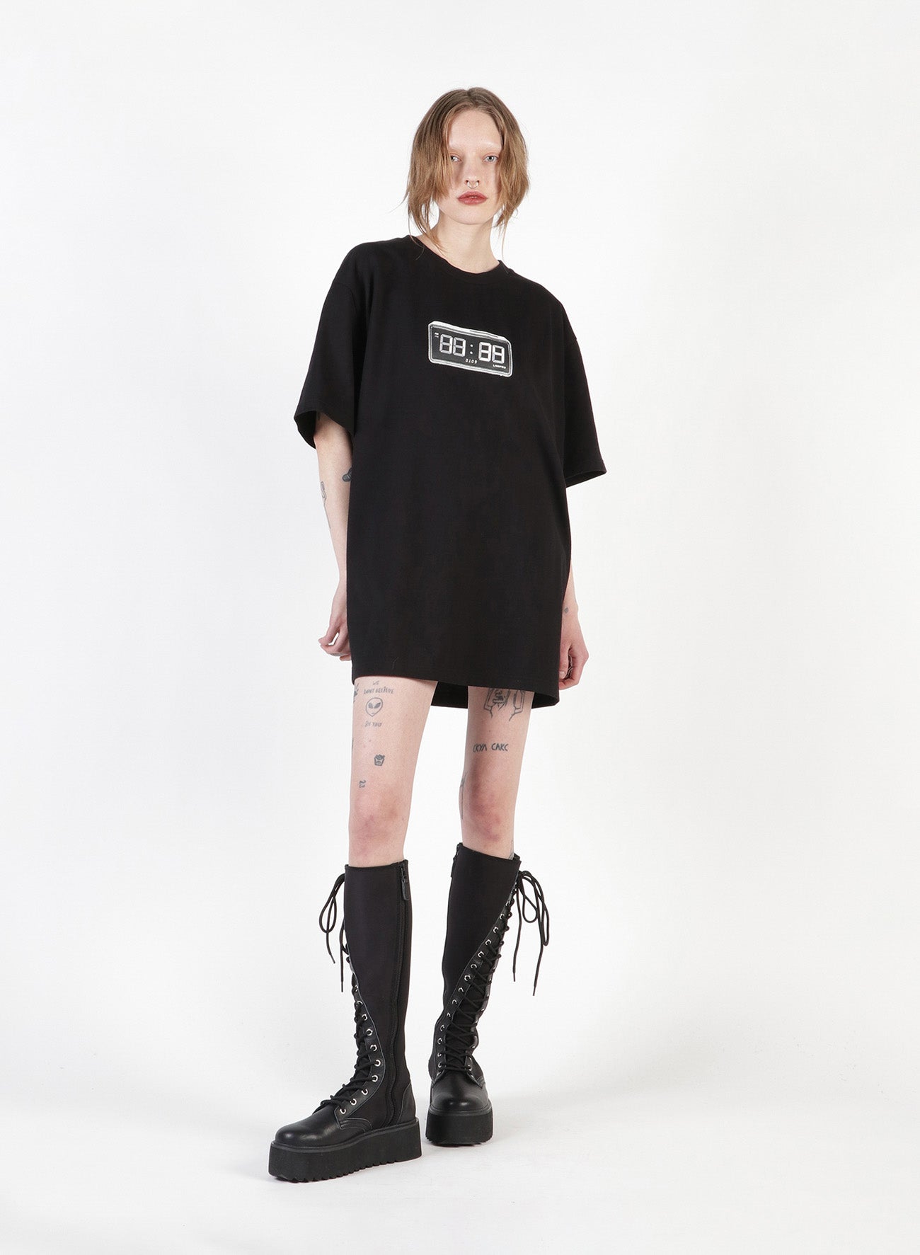 Clock Print Oversized T-Shirt