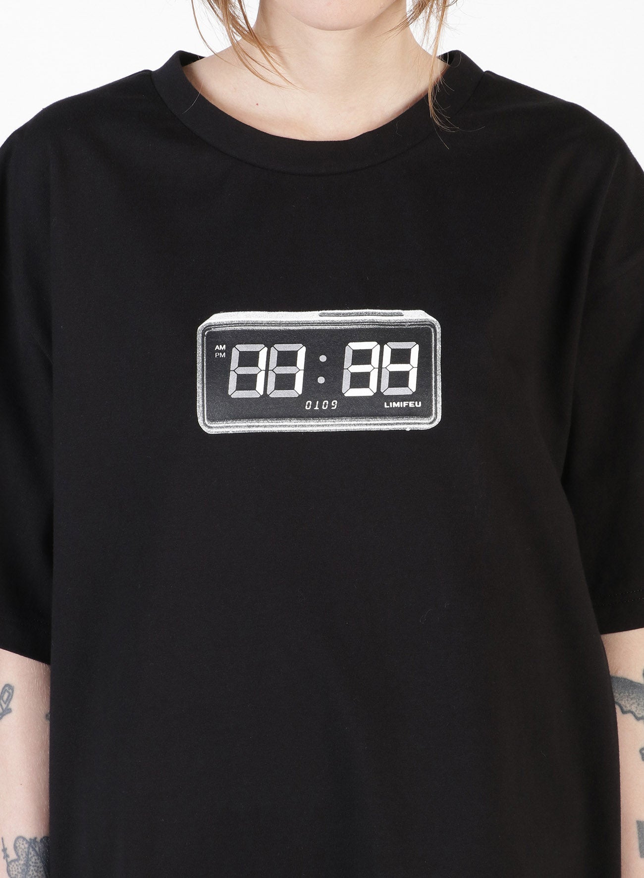 Clock Print Oversized T-Shirt