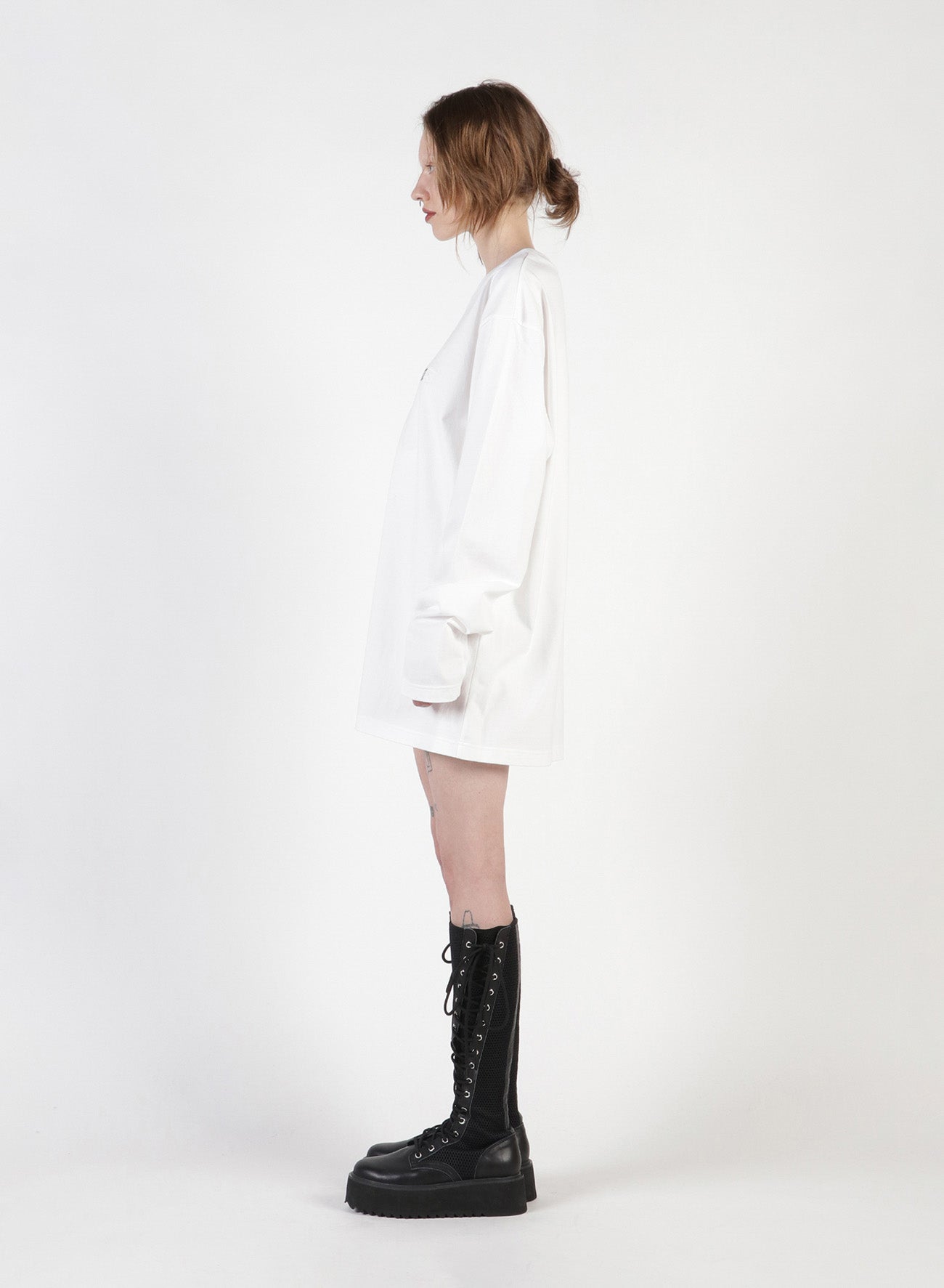 THE SHITS Embroidery Oversized Long T-Shirt