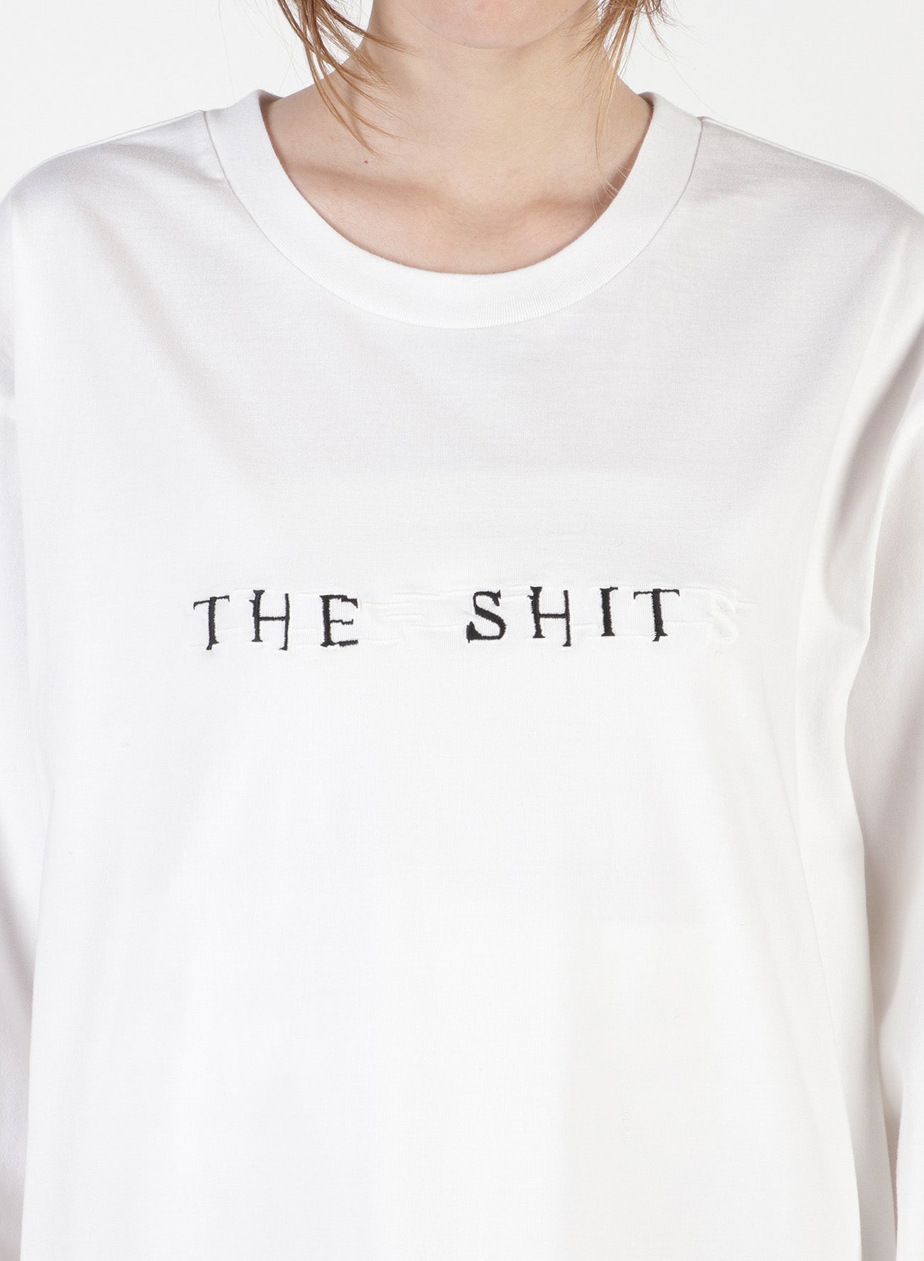 THE SHITS Embroidery Oversized Long T-Shirt