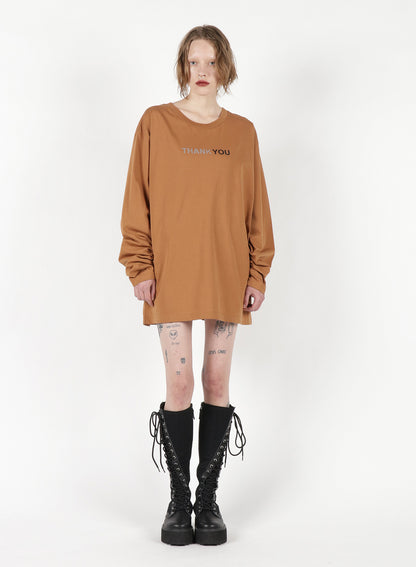 Fu*k You Print Oversized Long T-Shirt