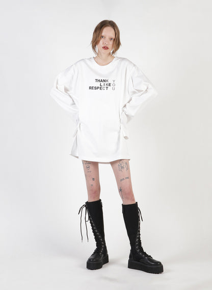 FU*K YOU Embroidery Oversized Long T-Shirt