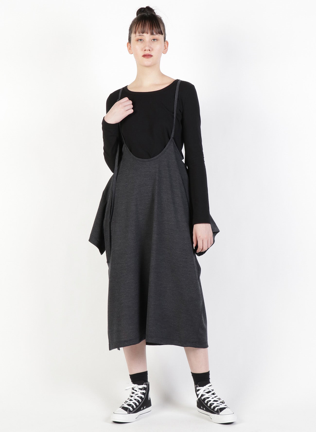 Silky Wool Plain stitch Suspender Hanging Skirt