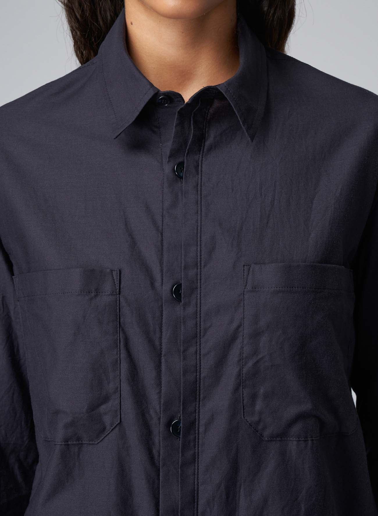 COTTON TWILL SHIRT WITH COVERED PLACKET