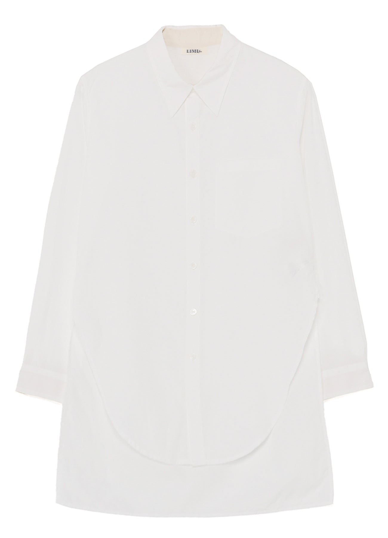 COTTON BROADCLOTH SHIRT WITH ROUND FRONT HEM