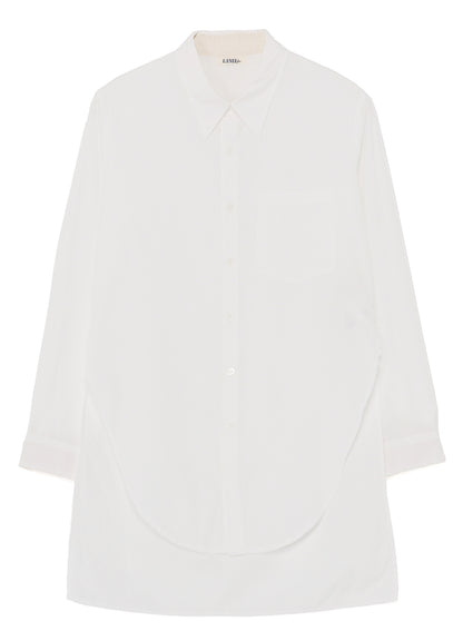 COTTON BROADCLOTH SHIRT WITH ROUND FRONT HEM