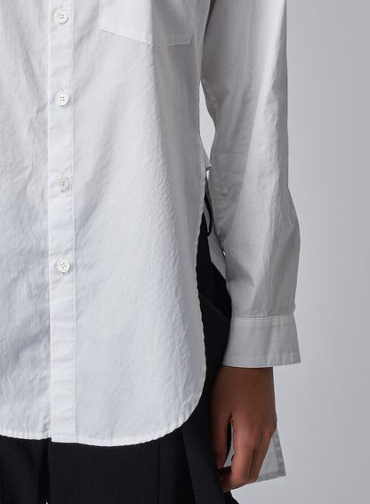 COTTON BROADCLOTH SHIRT WITH ROUND FRONT HEM