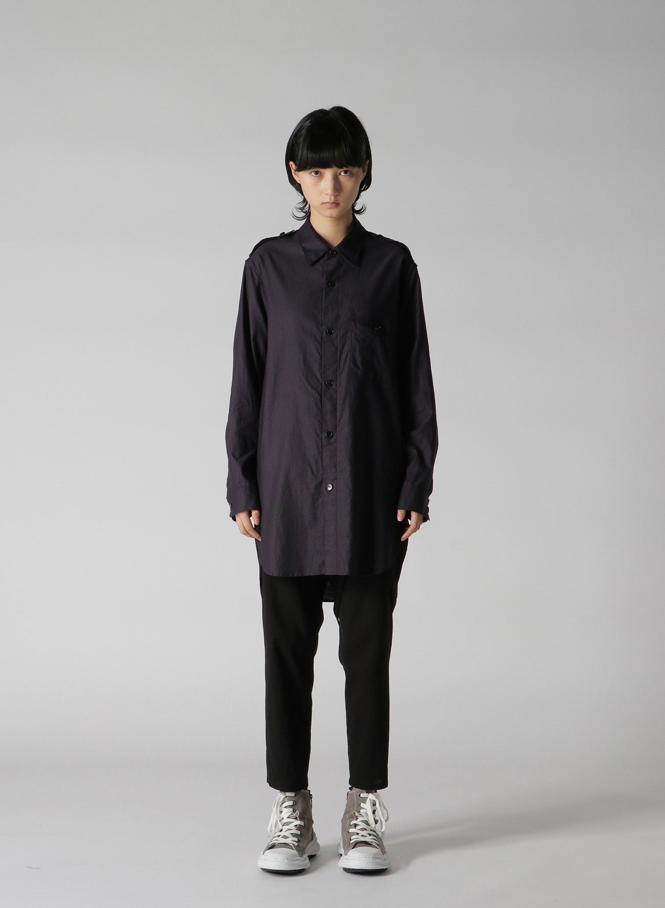 COTTON TWILL SHIRT WITH EPAULETTES