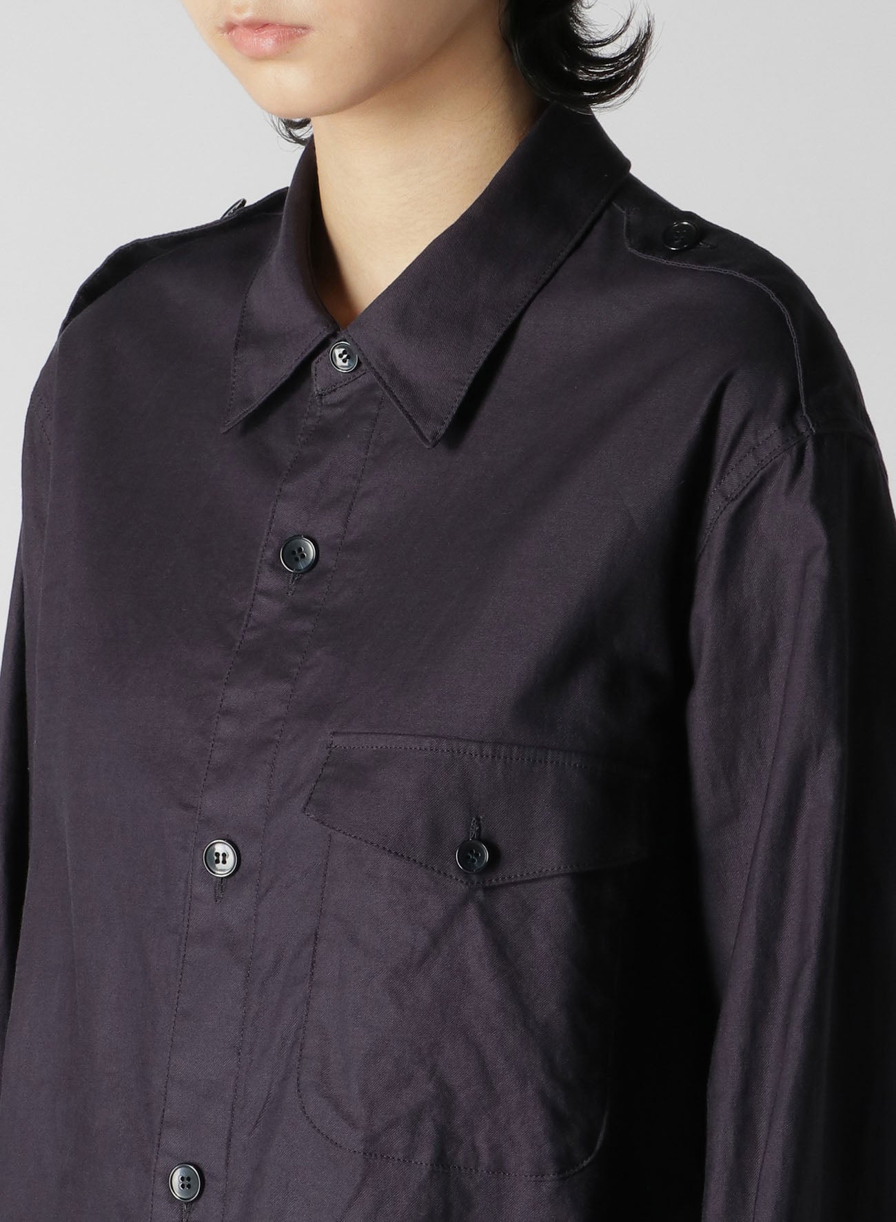 COTTON TWILL SHIRT WITH EPAULETTES