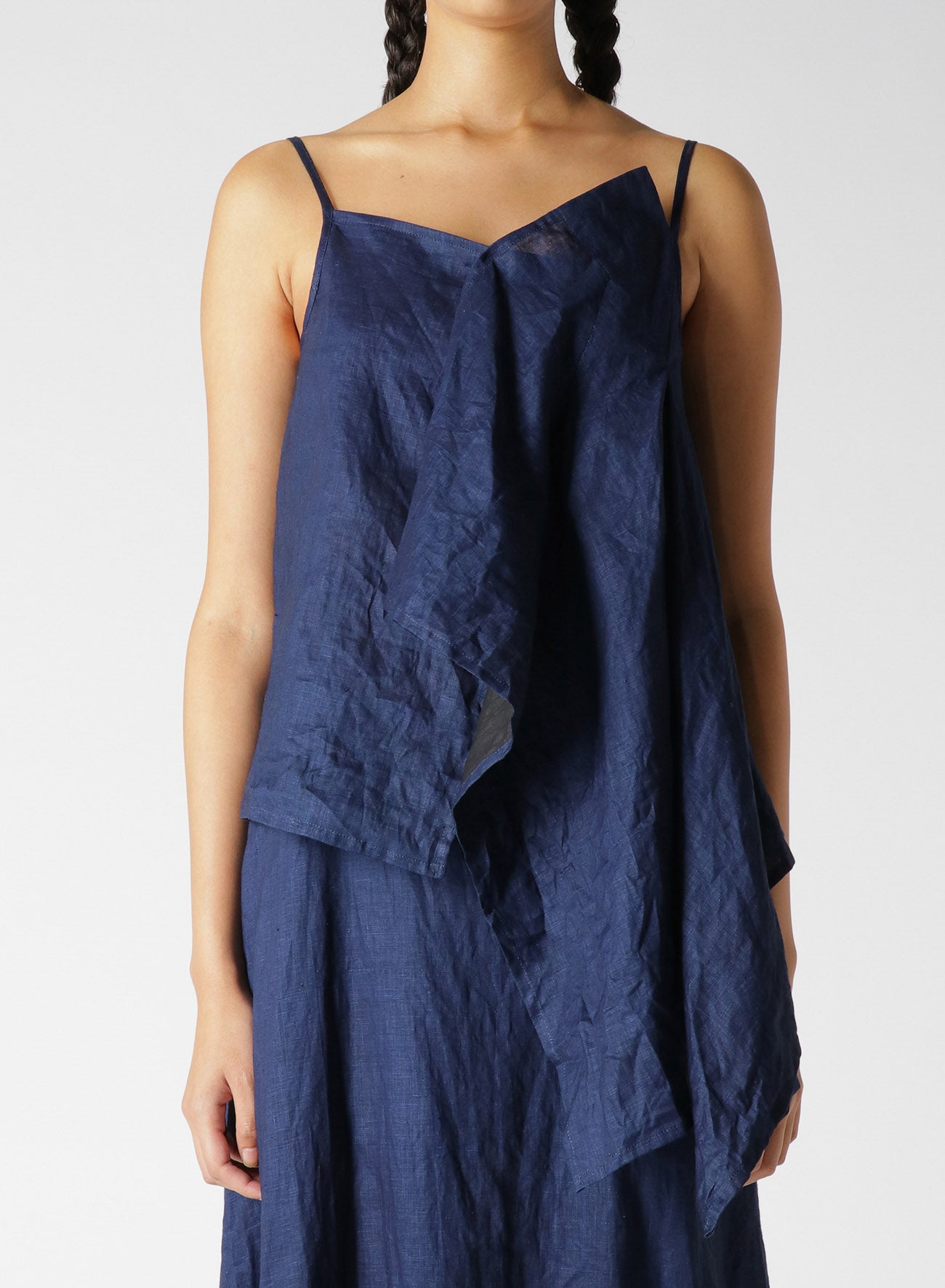 INDIGO + JAPANESE INK ASYMMETRIC CAMISOLE BLOUSE