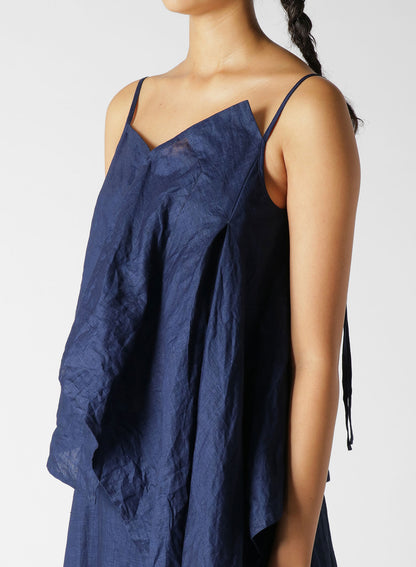 INDIGO + JAPANESE INK ASYMMETRIC CAMISOLE BLOUSE