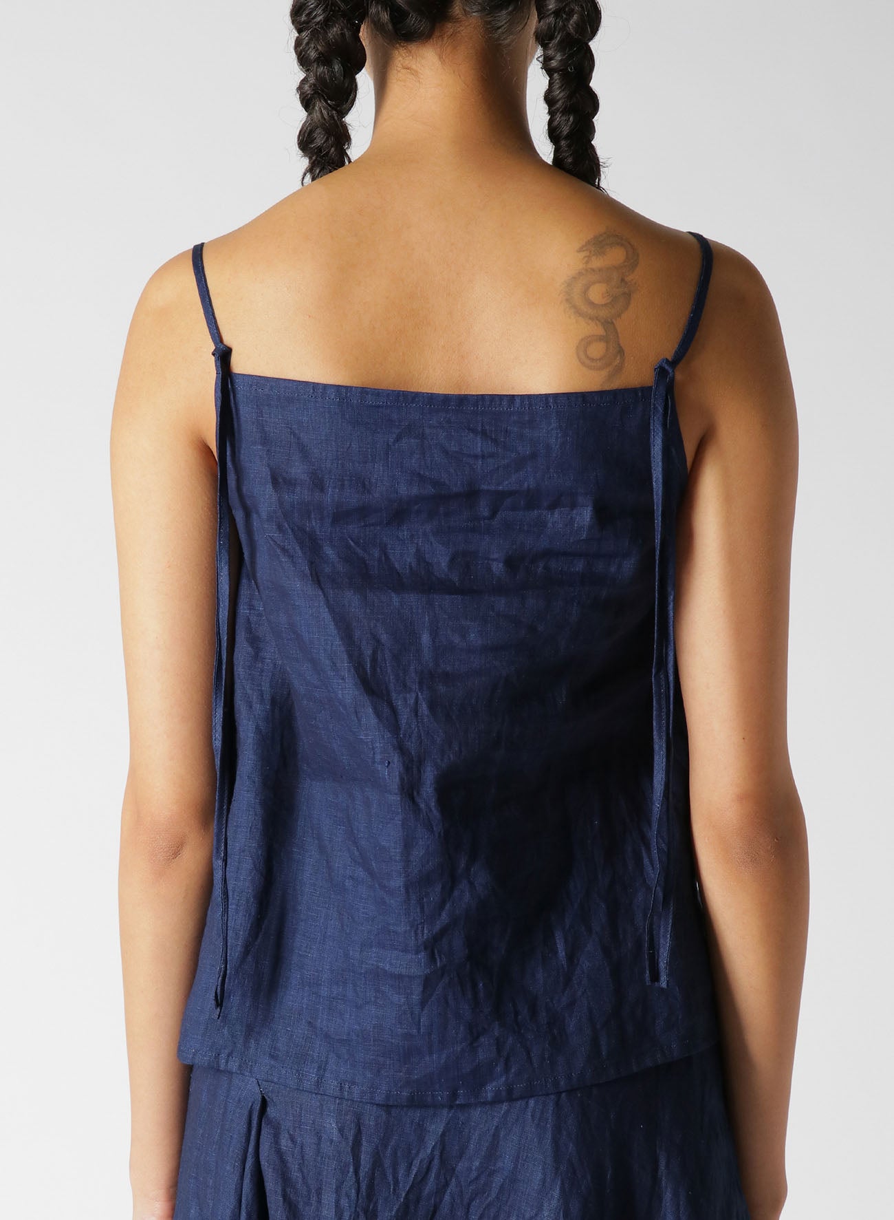 INDIGO + JAPANESE INK ASYMMETRIC CAMISOLE BLOUSE