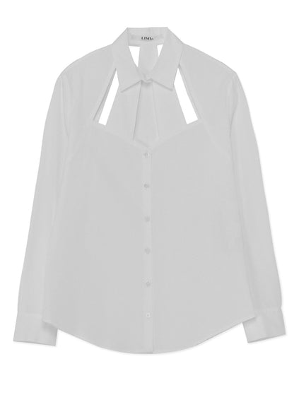 100/2 SLASHED COTTON BROADCLOTH BLOUSE