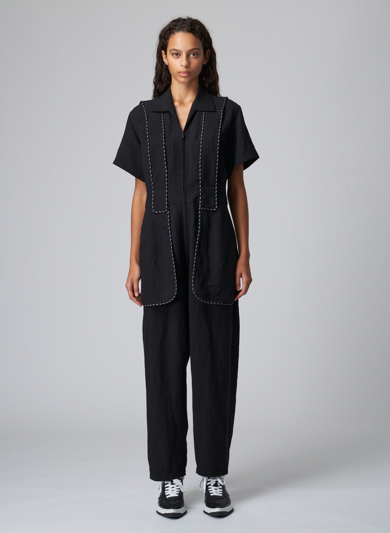 LINEN/RAYON CANVAS JUMPSUIT