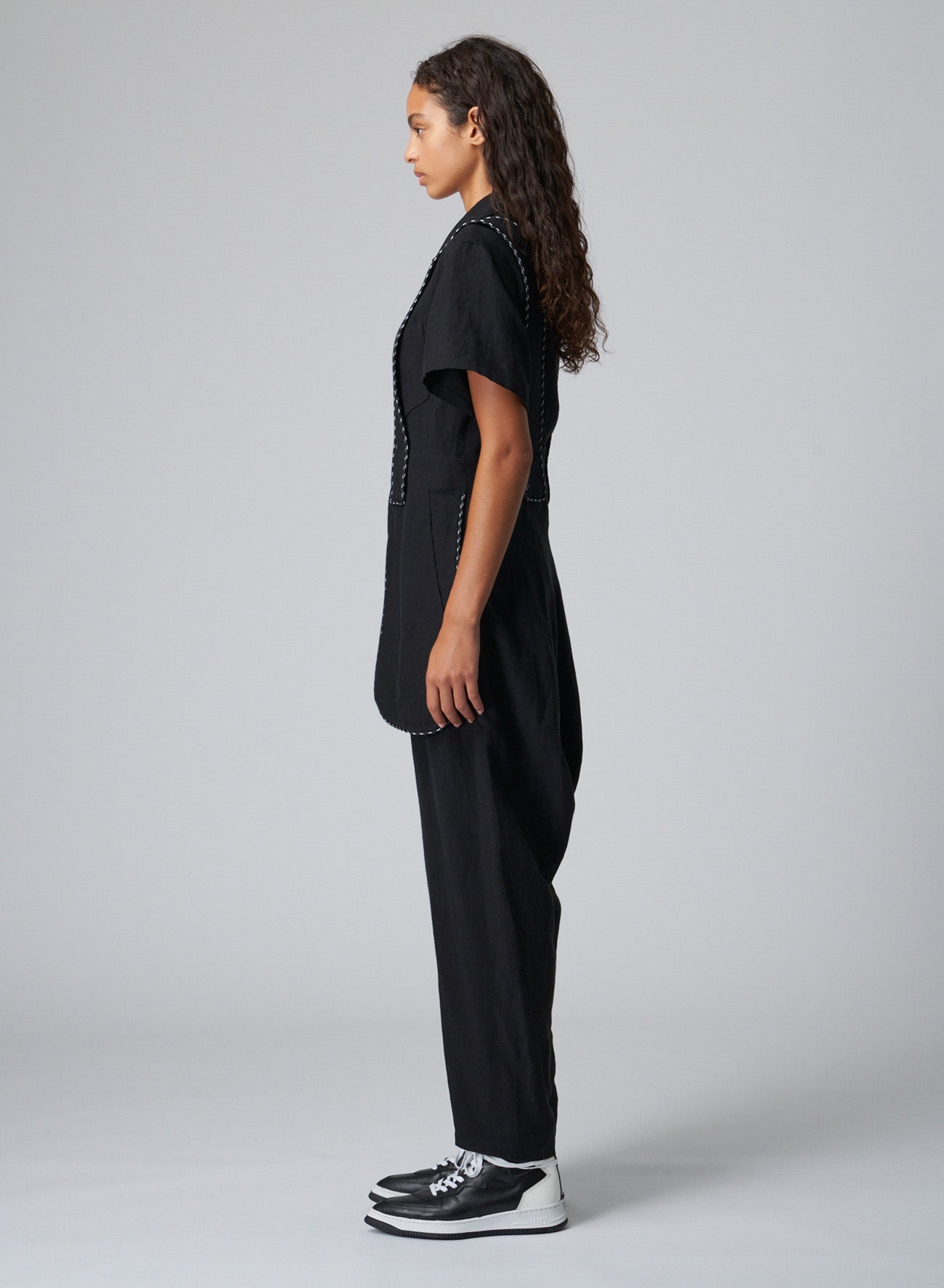 LINEN/RAYON CANVAS JUMPSUIT