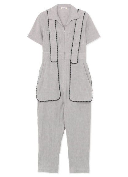 BREATHABLE LINEN/RAYON JUMPSUIT WITH MULTIPLE POCKETS