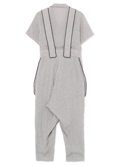 BREATHABLE LINEN/RAYON JUMPSUIT WITH MULTIPLE POCKETS