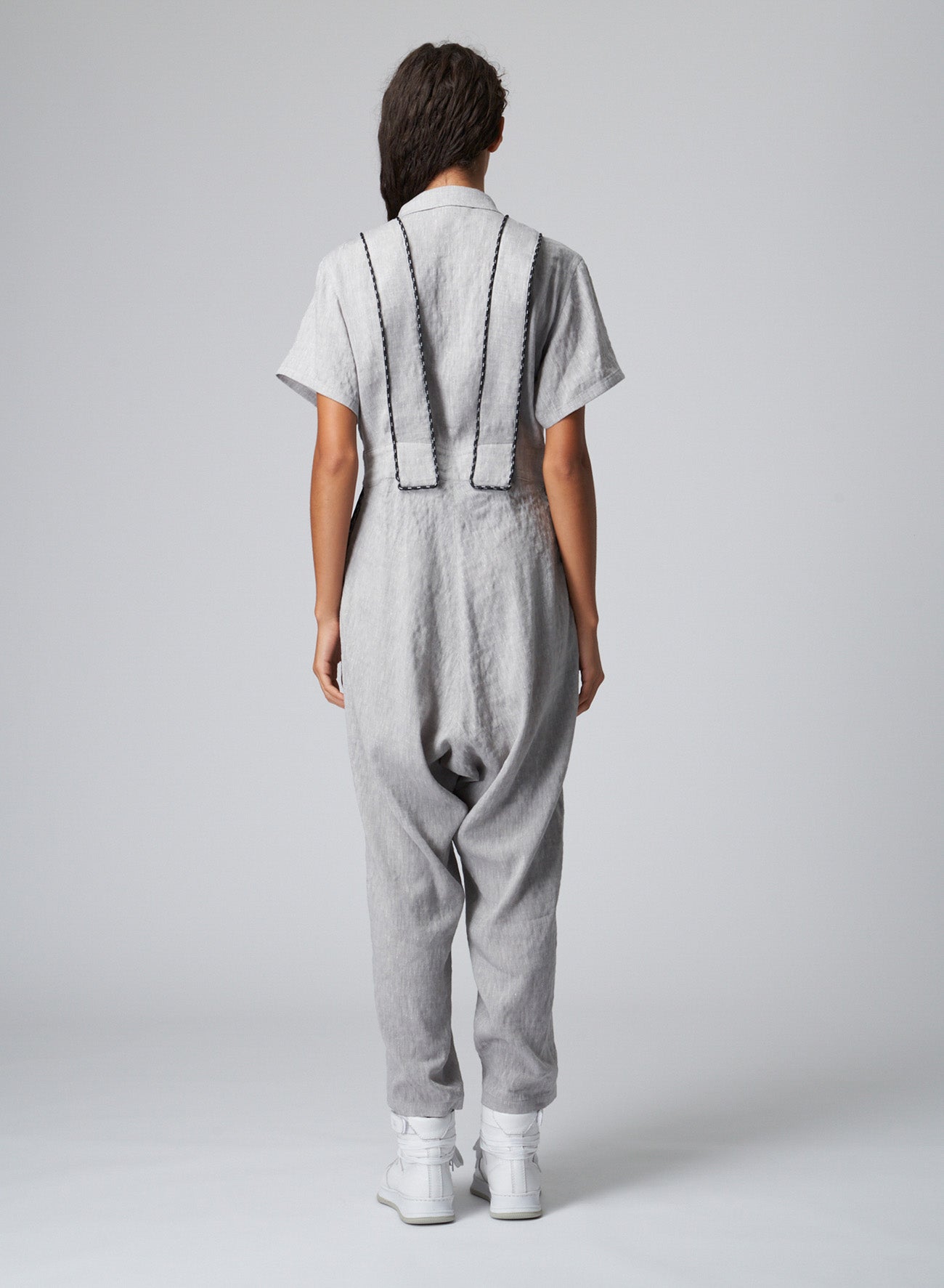 BREATHABLE LINEN/RAYON JUMPSUIT WITH MULTIPLE POCKETS