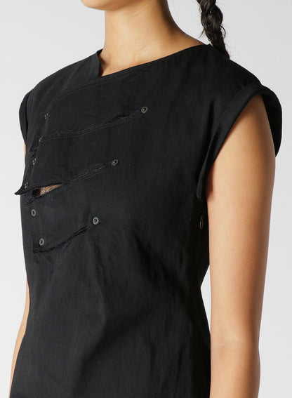 SLIM FIT DENIM DRESS WITH CUTOUT DETAILS A