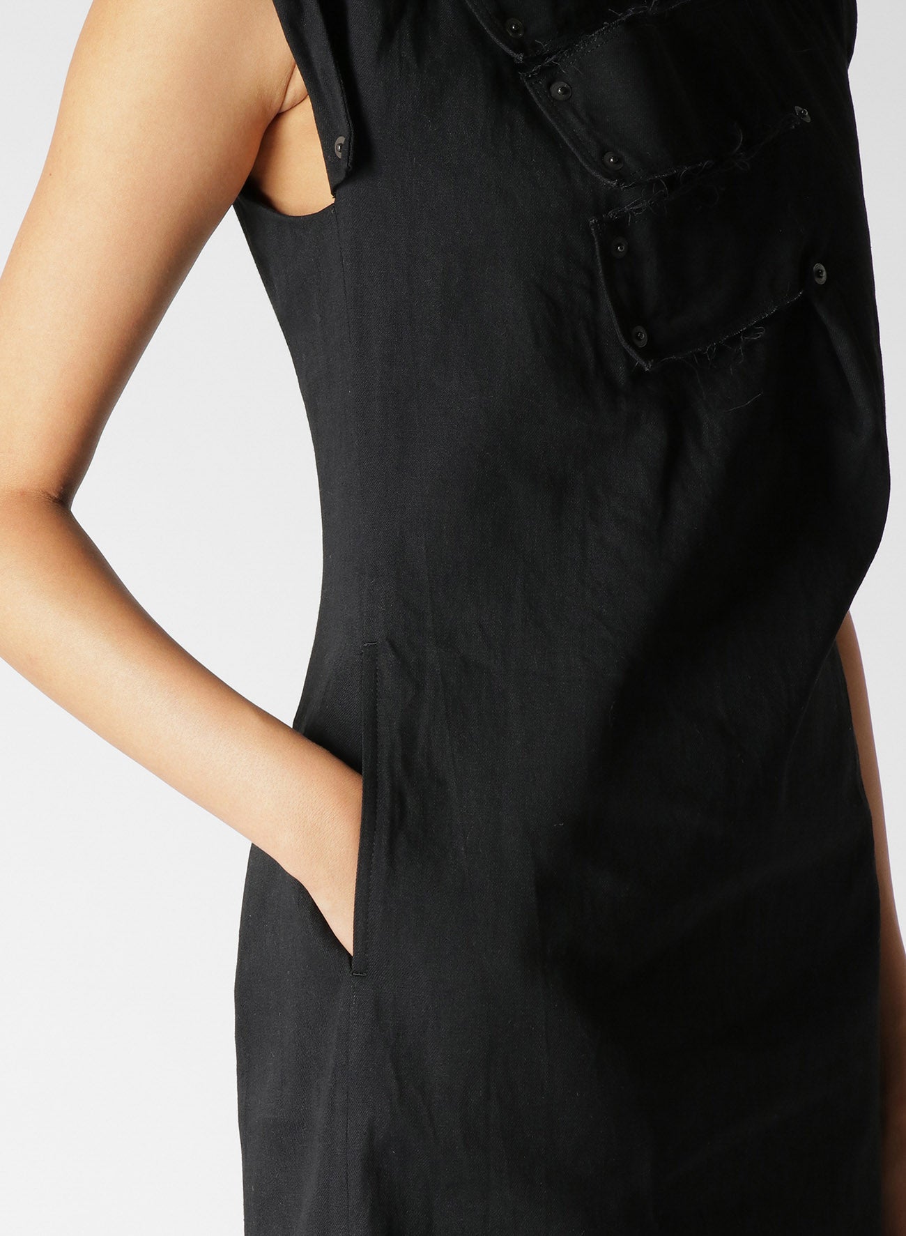 SLIM FIT DENIM DRESS WITH CUTOUT DETAILS A