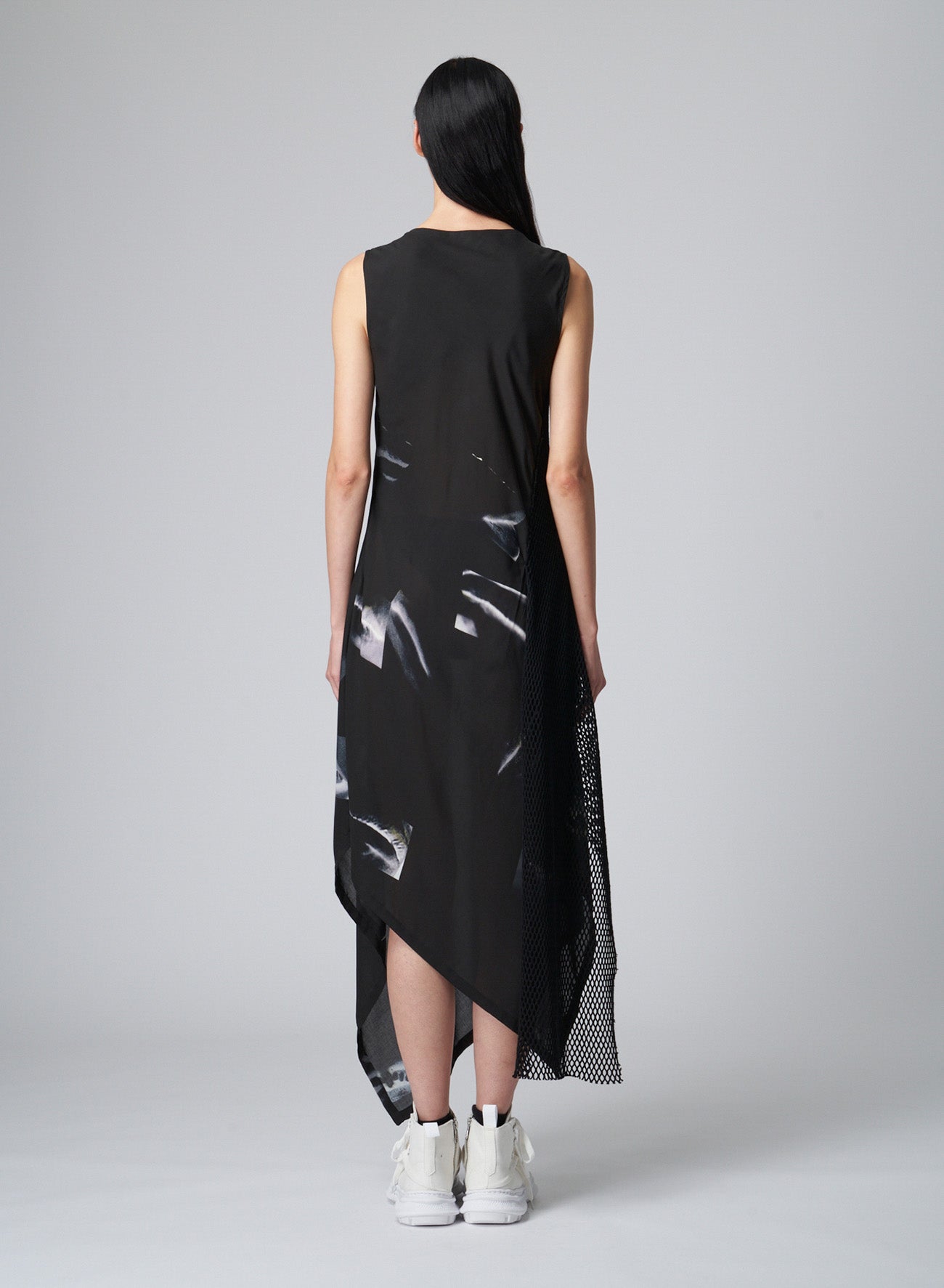 BURNING LIPS PRINT ASYMMETRIC DRESS